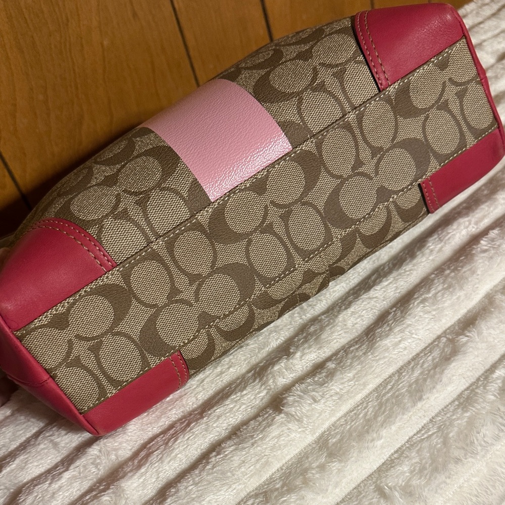 Coach Brown and Pink Signature Tote - Picture 6 of 13
